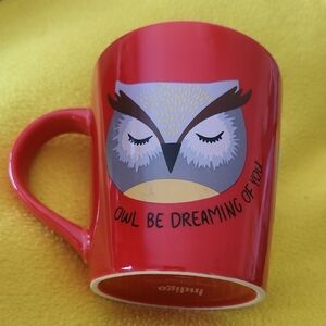Indigo loving cup 2 sided "Owl Be Dreaming Of You" Lovely b'ful Red Mug
